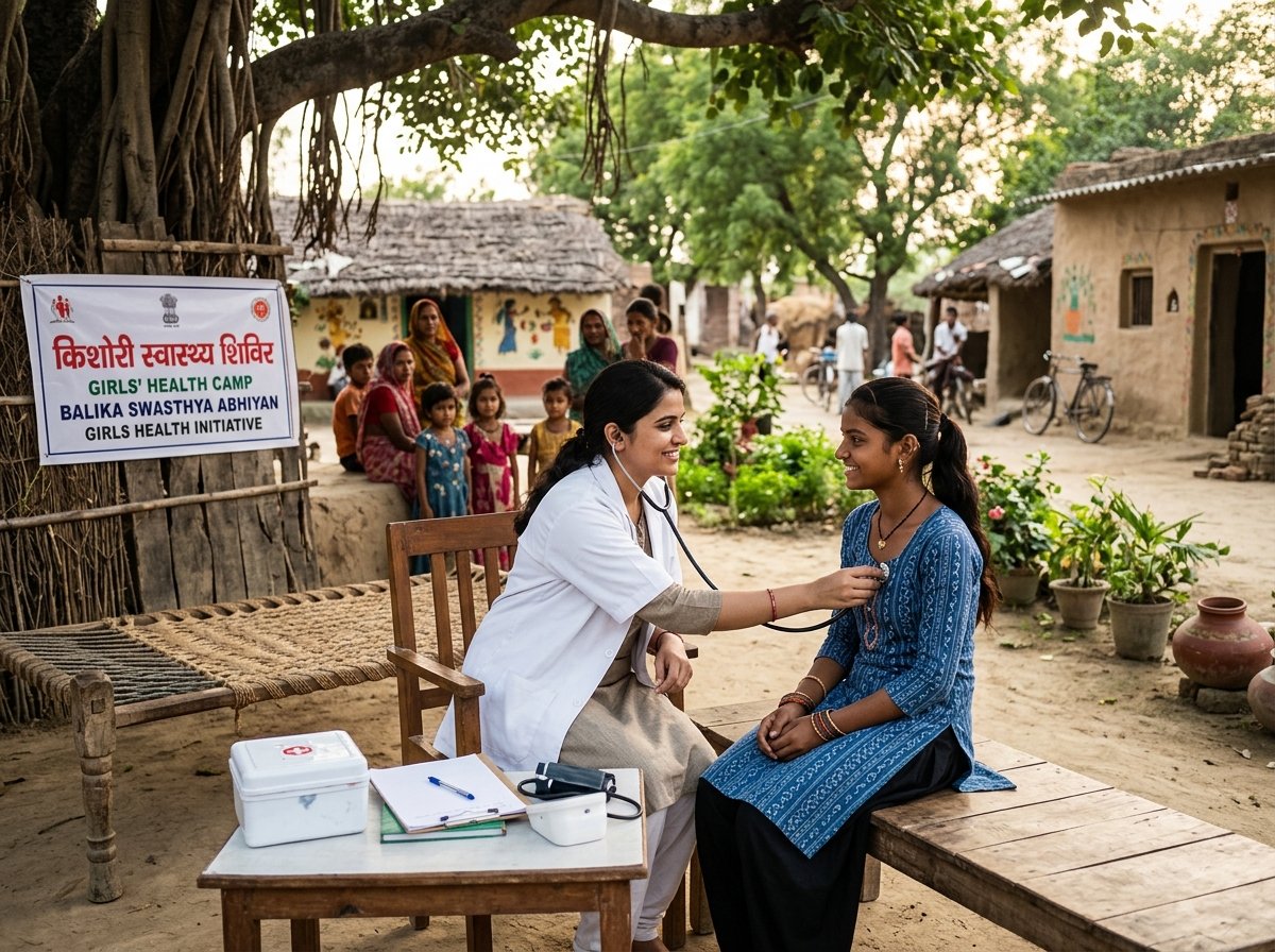 Girls_healthcare_in_Indian_village